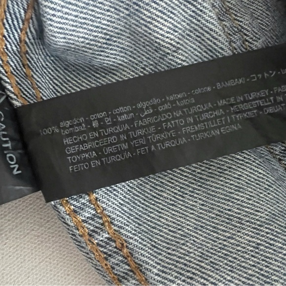 Zara Denim Utility Jacket Boxy Fit Rigid Cotton Mens Size Large - Picture 8 of 11